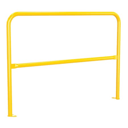 Vestil Steel Pipe Safety Railing with Welded Baseplate 5 Ft. Length Yellow VDKR-5-BP-YL